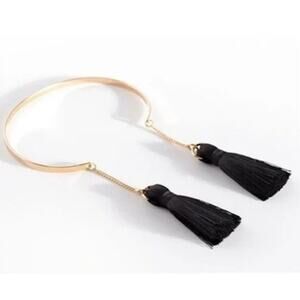 Anthropologie Shiraleah Black Tassel Tallulah Bracelet New w/ Box